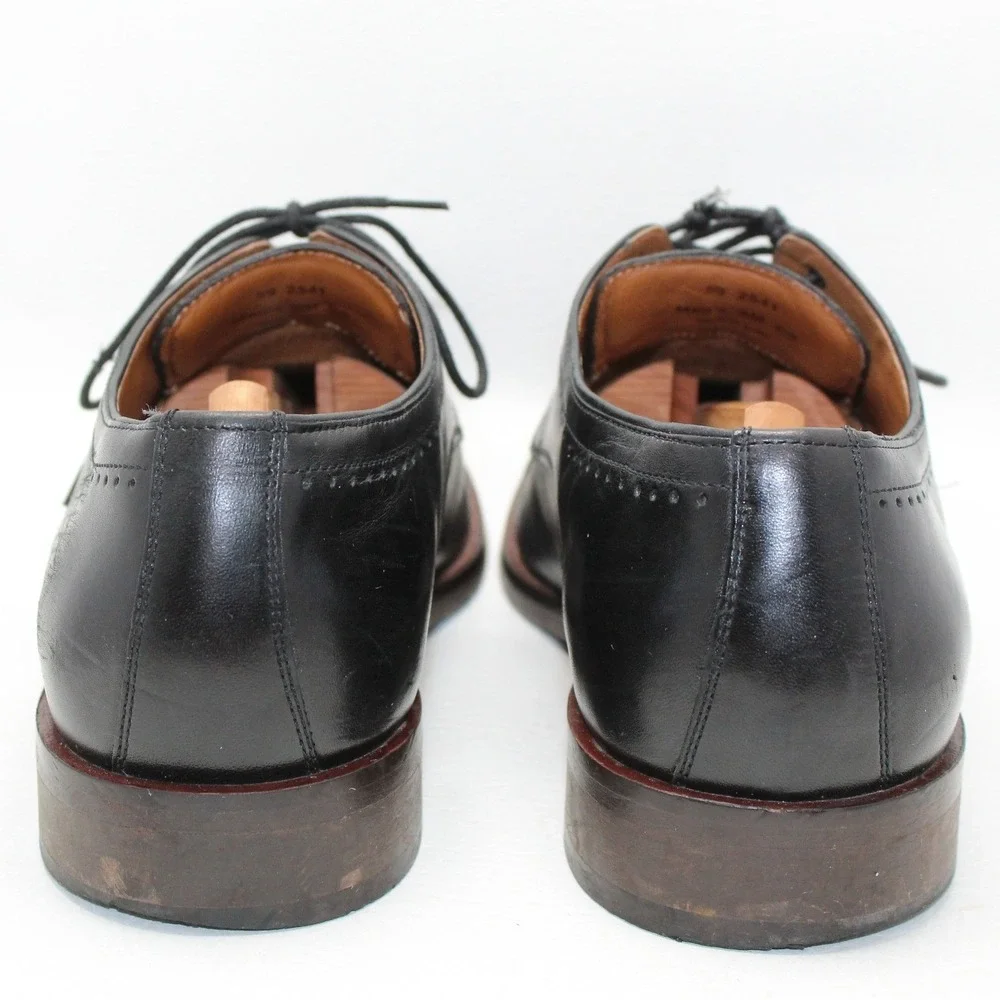 Johnston & Murphy Mens Black Leather Cap Toe‎ Derby Dress Shoes 59-2541 Size 9M